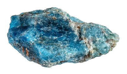 natural unpolished blue apatite stone cutout