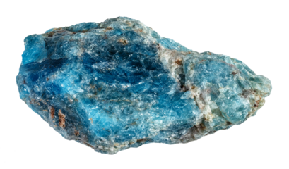 natural unpolished blue apatite stone cutout