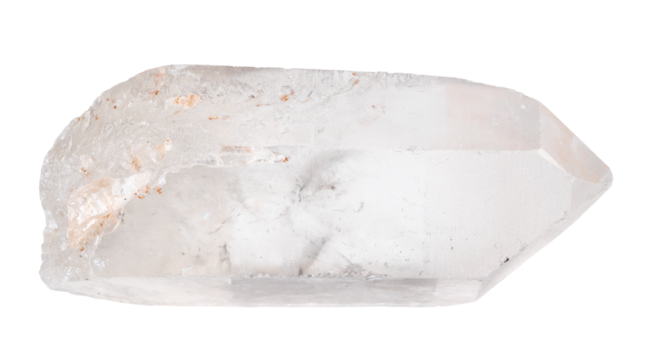 specimen of natural rough quartz crystal cutout