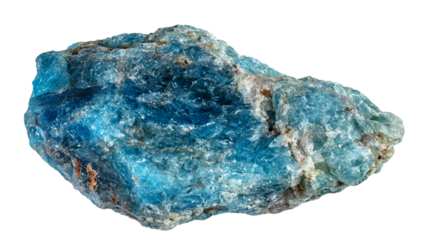 natural unpolished blue apatite stone cutout
