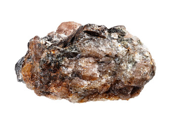 specimen of natural raw andalusite rock cutout