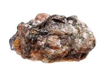 specimen of natural raw andalusite rock cutout