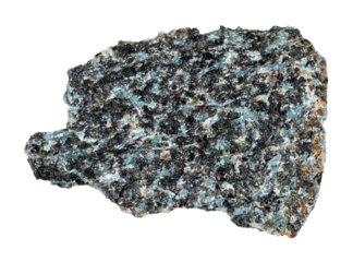 specimen of natural raw gabbro norite rock cutout