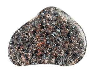 natural tumbled basalt with hematite rock cutout