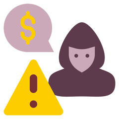 alert hacker warning cyber security flat style