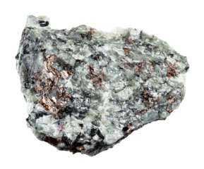 nepheline with sphene and feldspar mineral cutout