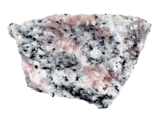 raw miaskite with pink cancrinite mineral cutout