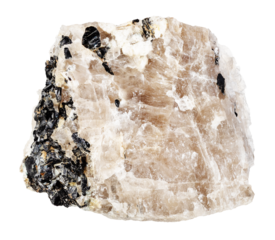 specimen of natural raw cryolite rock cutout