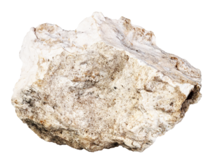 specimen of natural rough albite rock cutout