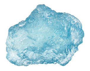 specimen of natural raw aquamarine rock cutout