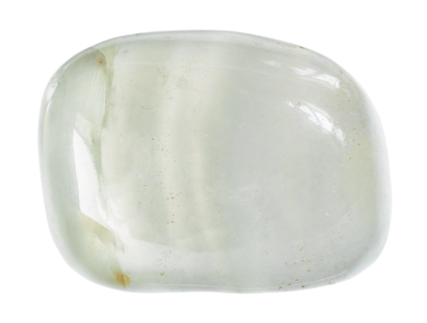 polished colorless banded calcite mineral cutout