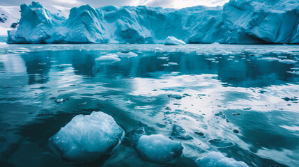 Icebergs in glacier lagoon