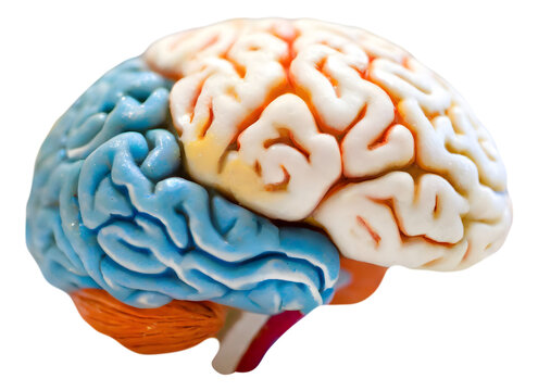 Close Up of a Human Brain Model. Generative AI
