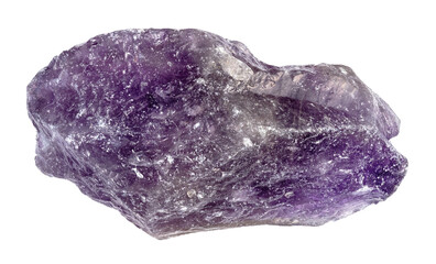 specimen of natural raw amethyst mineral cutout