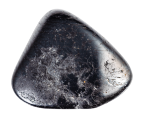 natural tumbled ilmenite mineral cutout