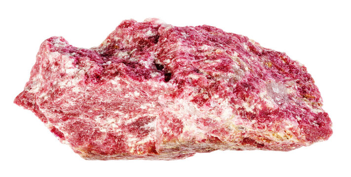 specimen of natural raw thulite rock cutout