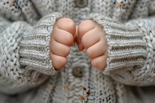 hands in knitted sweater