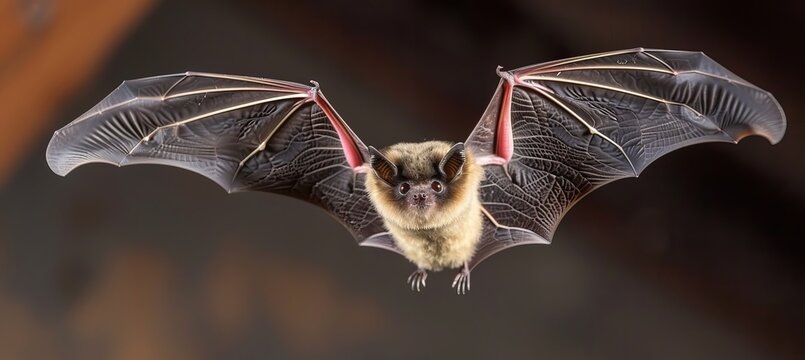 Uncommon bat species in flight found in native environment associated with newly emerging viruses