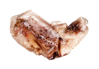 specimen of natural raw stilbite mineral cutout