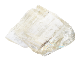 specimen of natural raw spodumene rock cutout