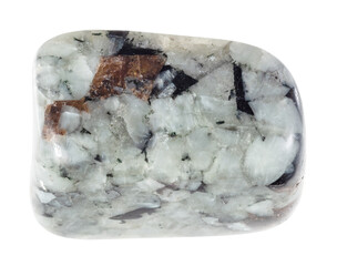 specimen of natural tumbled khibinite rock cutout