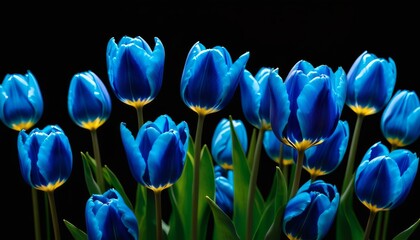 AI generated photo of blue Tulips