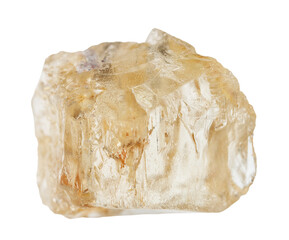 natural raw yellow scapolite crystal cutout