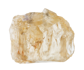 natural raw yellow scapolite crystal cutout