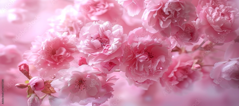 Poster Dreamy spring plantation  soft focus botanical abstract for tranquil branding and artistic projects