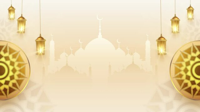Gold Islamic background in seamless loop