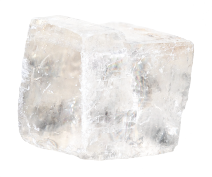 natural raw colorless calcite rock cutout