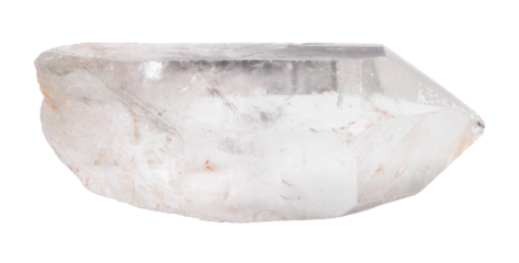specimen of natural raw quartz crystal cutout