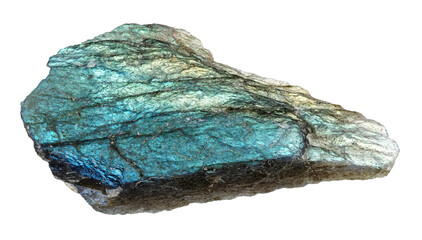 specimen of natural raw labradorite rock cutout