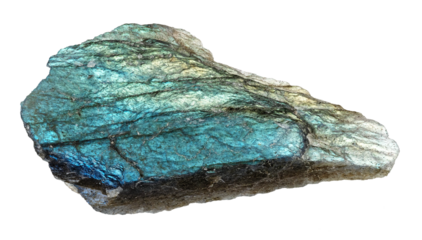 specimen of natural raw labradorite rock cutout
