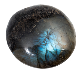 natural polished labradorite gem stone cutout