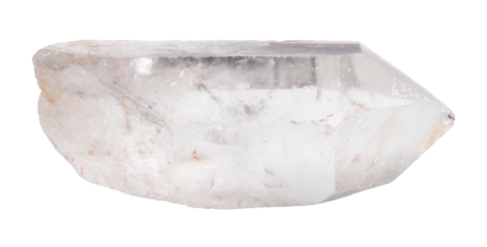 specimen of natural raw quartz crystal cutout