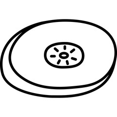 Cute doodle oval pencil eraser with outline for school, work, study in university. Round hand drawn rubber for drawing, writing, correcting. School supply, stationery for kid. Vector clipart isolated