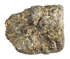 specimen of natural raw pyrite mineral cutout