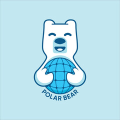 Polar bear vector logo template