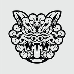 Dog head vector art illustration