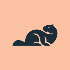 Simple and clear beaver logo template