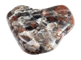 specimen of natural polished monzonite rock cutout