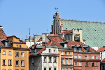Apartment buildings in Warsaw old town, Poland