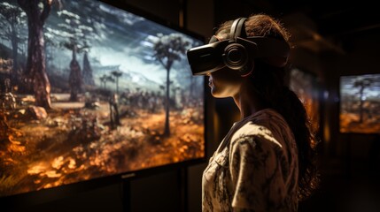 Virtual reality experiences allowing users to live as hunter-gatherers in the Paleolithic era, complete with realistic cave paintings
