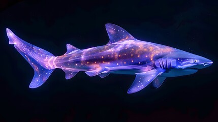 neon light shark