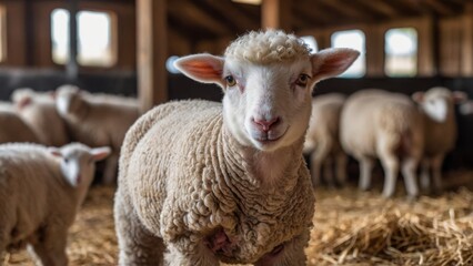 Naklejka na ściany i meble sheep in a farm