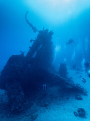 scuba diver and wreck ..