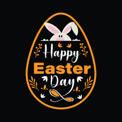 Happy Easter t shirt design with bunny face, apparel, typography, vector, eps 10