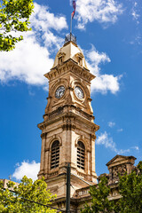 The clock tower of Adelaide Town Hall, Adelaide, South Australia, Australia