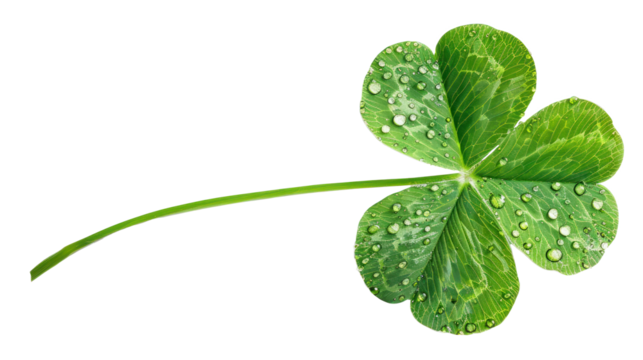four leaf clover isolated on white background, transparent, PNG file